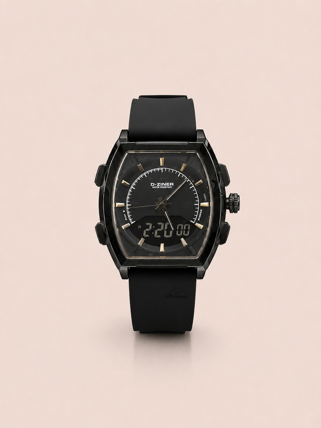 D-Ziner Black Analog Digital Men's Sports Watch – Premium Rubber Strap | Water Resistant